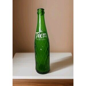 Vintage‎ ACL  TEEM Soda Bottle: Green Quilt Glass PEPSI-COLA - 10 oz